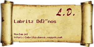 Labritz Dános névjegykártya